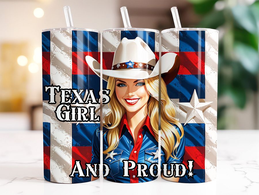 Texas Girl 20 oz Skinny Stainless Steel Tumbler - v2 product image (2)