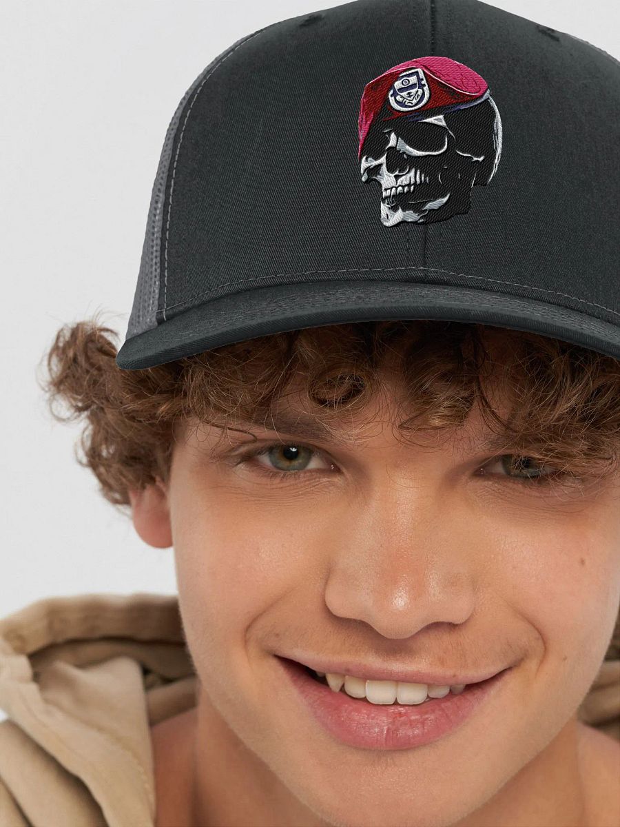 Skull Beret Trucker Hat product image (8)