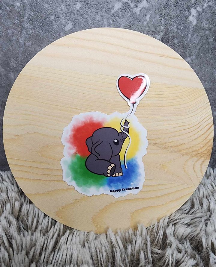 Elephant with Red Balloon Sticker product image (1)