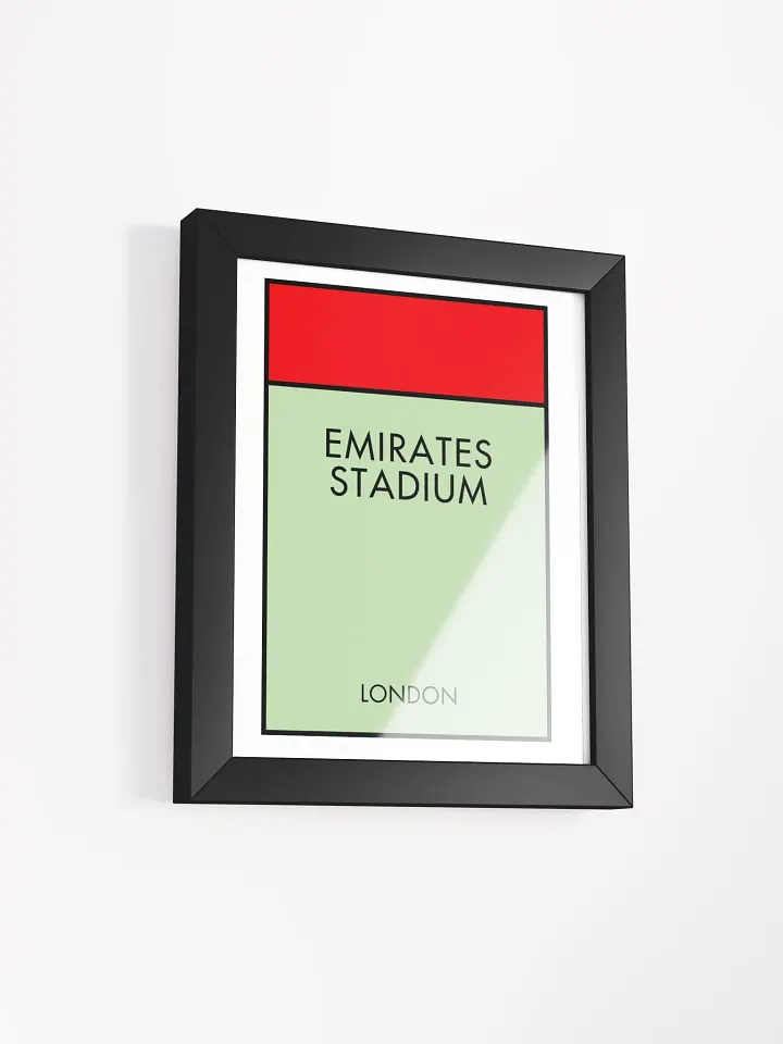 Emirates Stadium London Monopoly Title Art Framed Print product image (2)