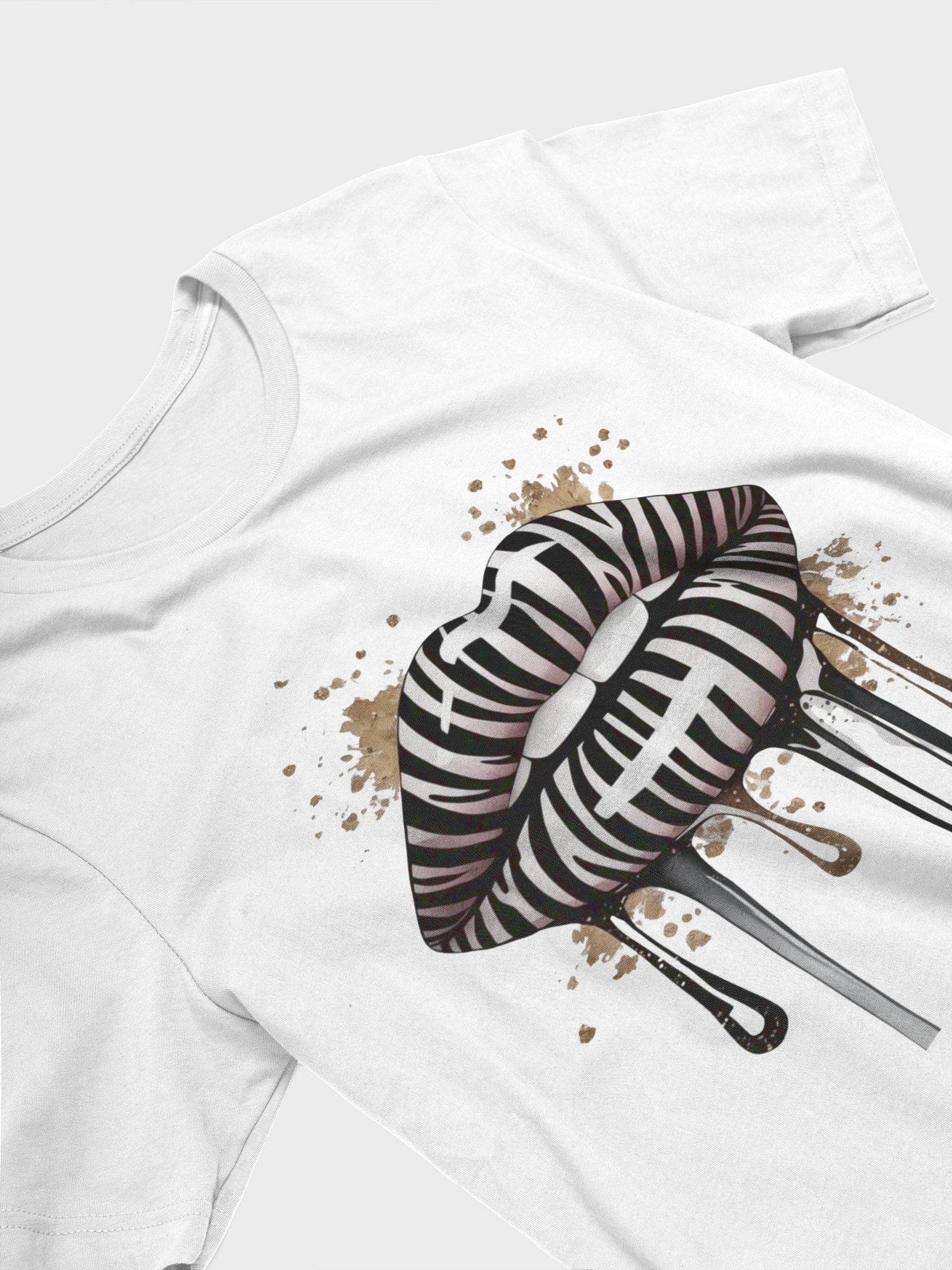 Zebra Lips Gold Drip T-Shirt product image (2)