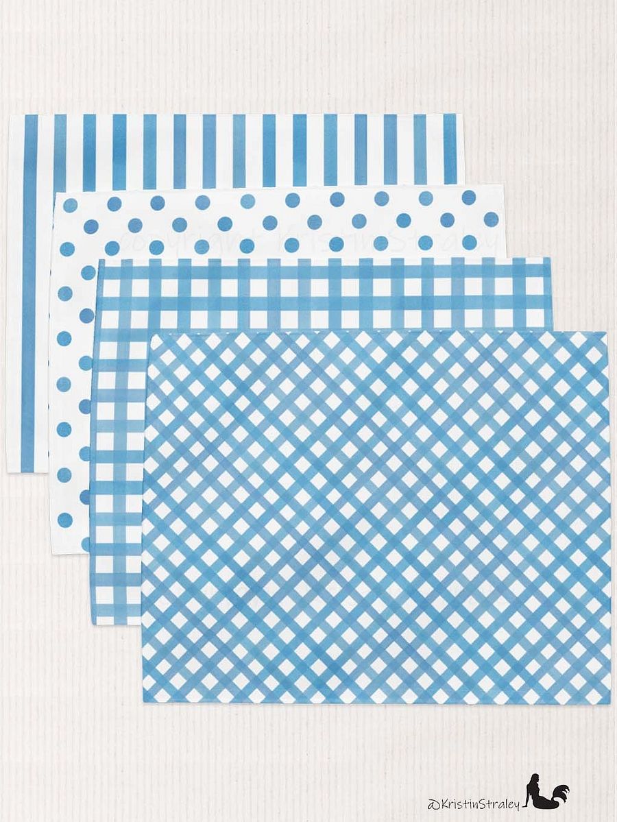 Blue Gingham Collection on White Placemat Set of 4 product image (9)