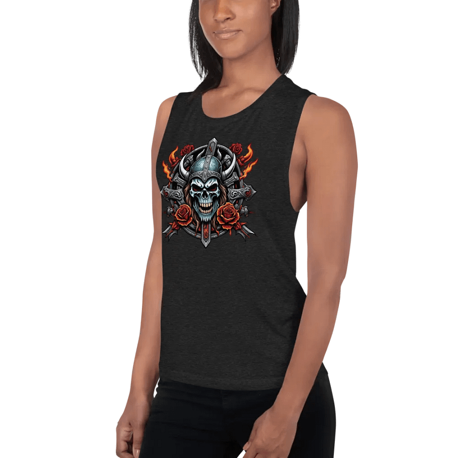 Viking Skull Rose Warrior Tank product image (3)