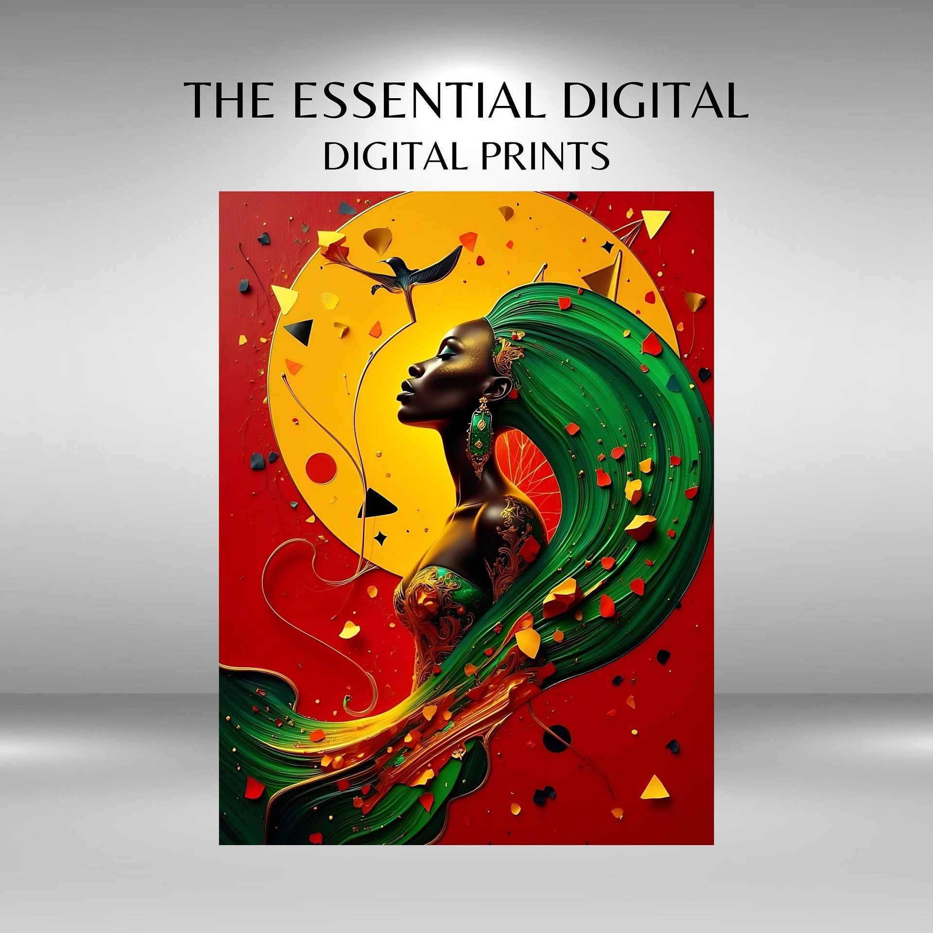 Mother Nature Beautiful Black Woman Illustration Printable Art |Modern African American Woman Art | Abstract Digital Print for Home Gallery | Black Feminine Empowerment Decor product image (1)