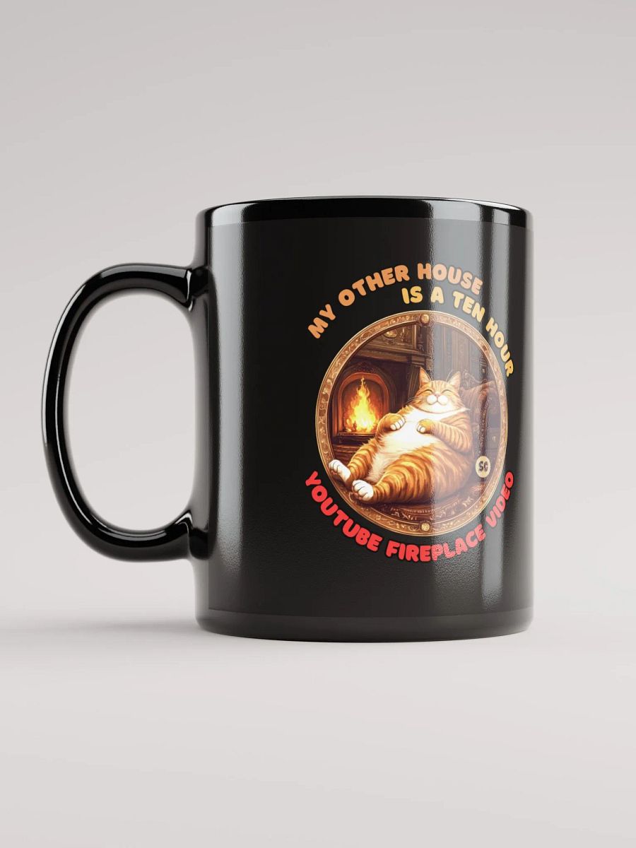 Cozy Cat - My Other House is a Ten Hour YouTube Fireplace Video | Black Glossy Mug product image (11)