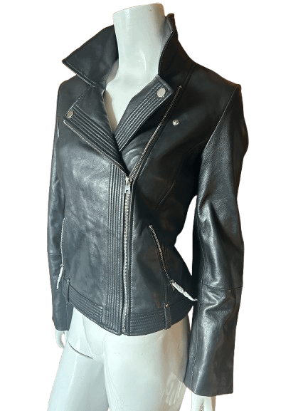 Bod & Christensen – Cassie Black Lamb Leather Biker Jacket product image (2)