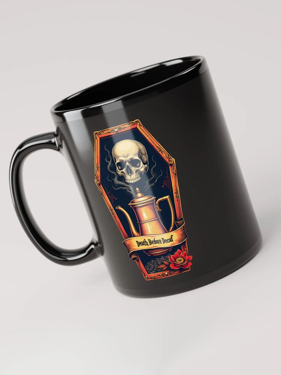 Death Before Decaf: Black Glossy Mug product image (3)