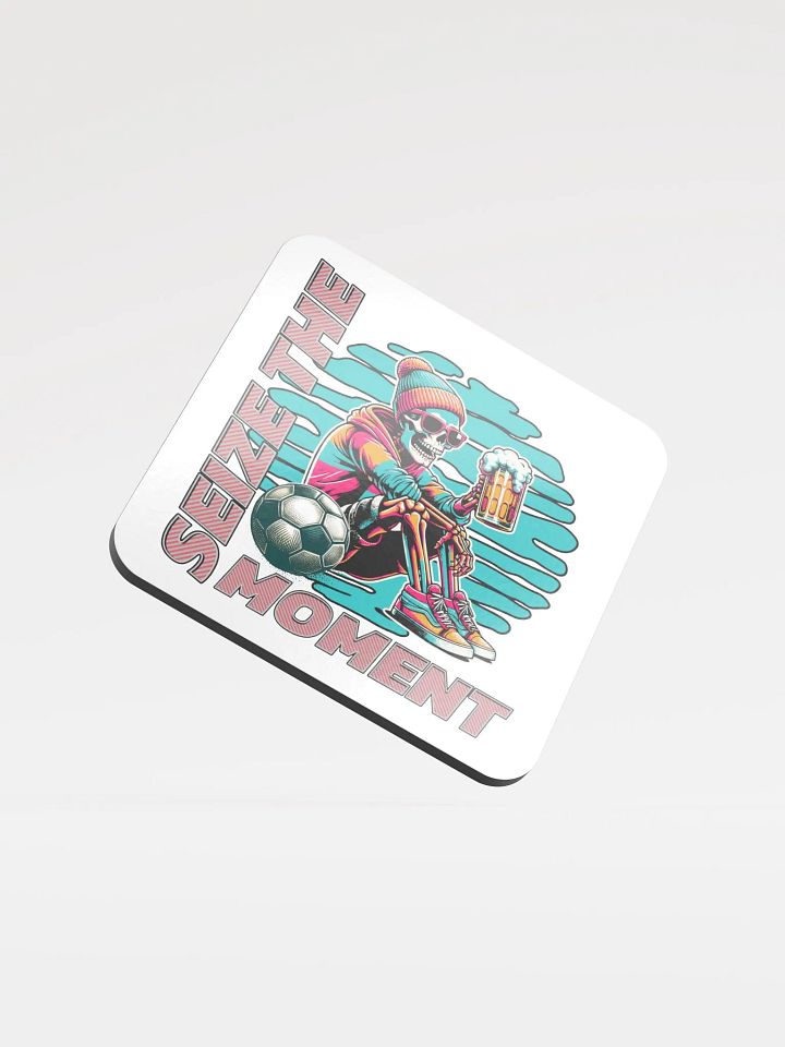 Seize The Moment Skeleton Beer Soccer Chic Coaster Set product image (1)