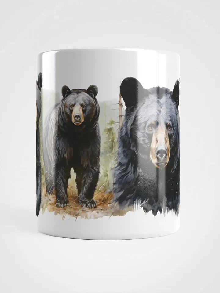 Black Bear Panoramic White Glossy Mug product image (2)