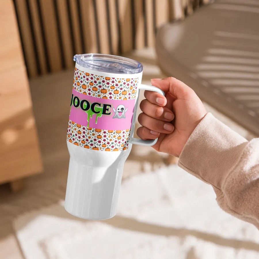 SPOOKY JOOCE Pink Patterned Travel Mug product image (3)