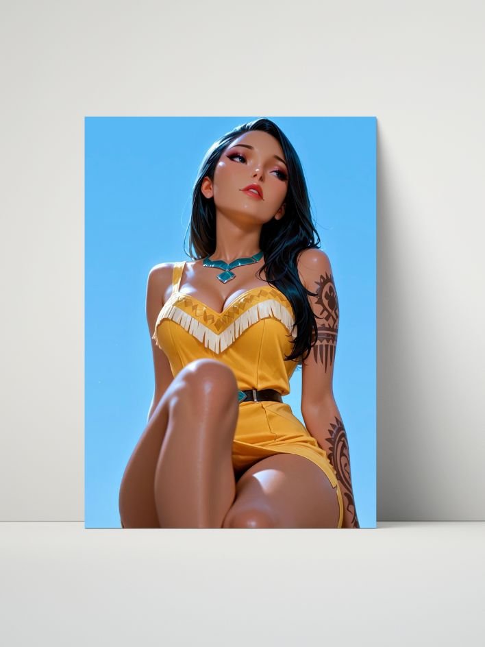 Pocahontas – Sunset Strength Elegance – 8x10 Metal Print product image (1)