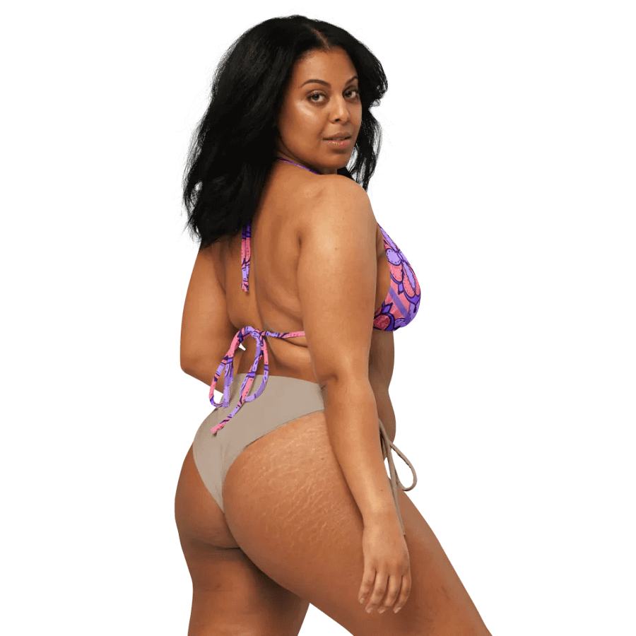 Peach and Lilac Symmetry Pattern String Bikini Top product image (3)