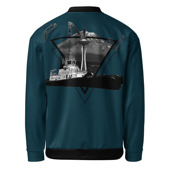 Tug Response Triangle-Mt Raine- PNW blue Bomber Jacket product image (1)