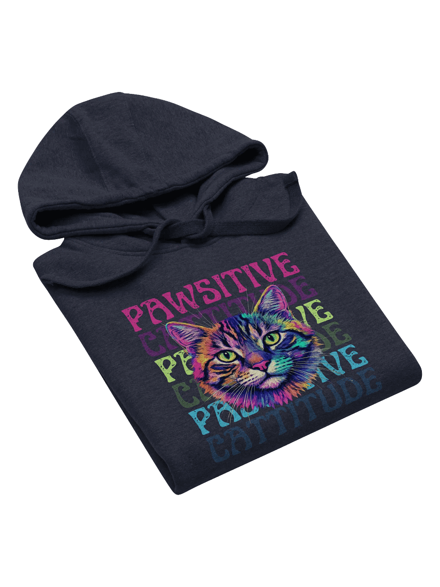 Pawsitive Cattitude Front Cat Graphic Hoodie product image (35)