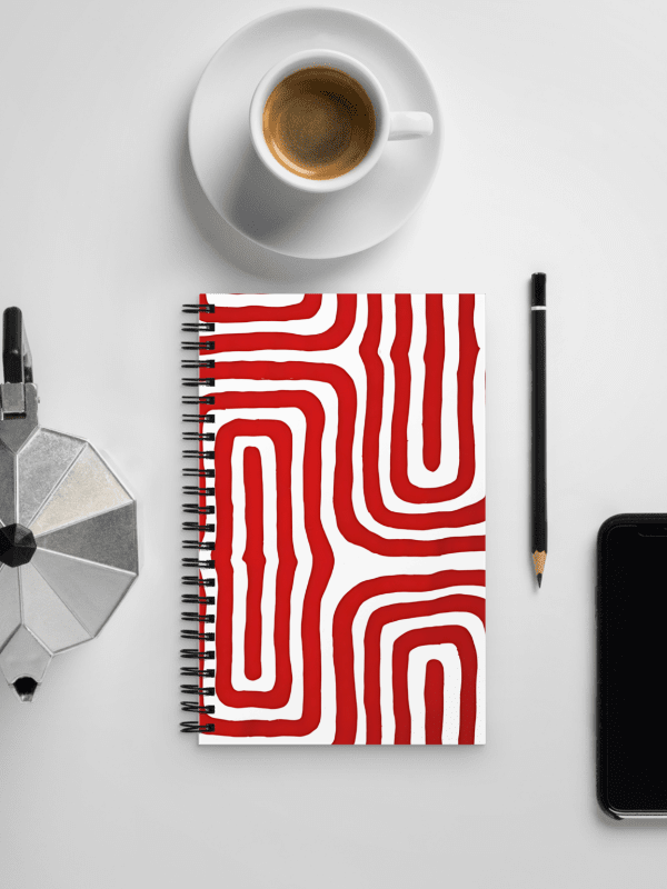 Bold Red Maze Abstract Art Spiral Notebook product image (3)