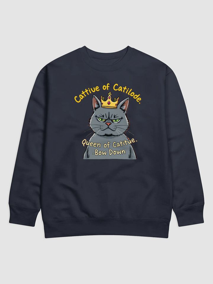Cattitude Queen: Bow Down to Feline Royalty Sweatshirt product image (4)