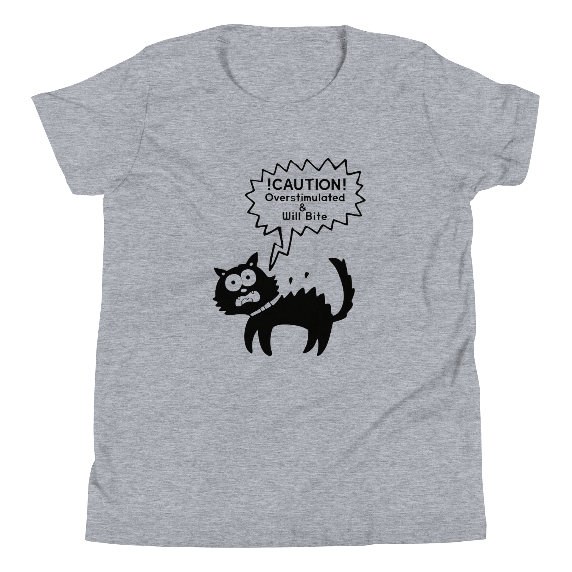 CAUTION OVERSTIMULATED CAT YOUTH TEE product image (28)