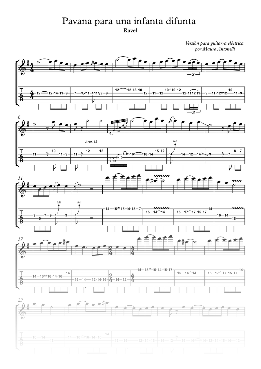Pavana para una infanta difunta - Partitura + Tabs product image (1)