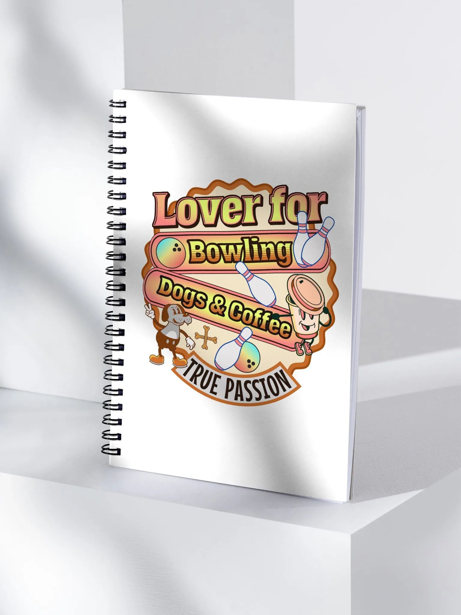Lover For Dogs Coffee Bowling Playful Passion Spiral Notebook product image (3)