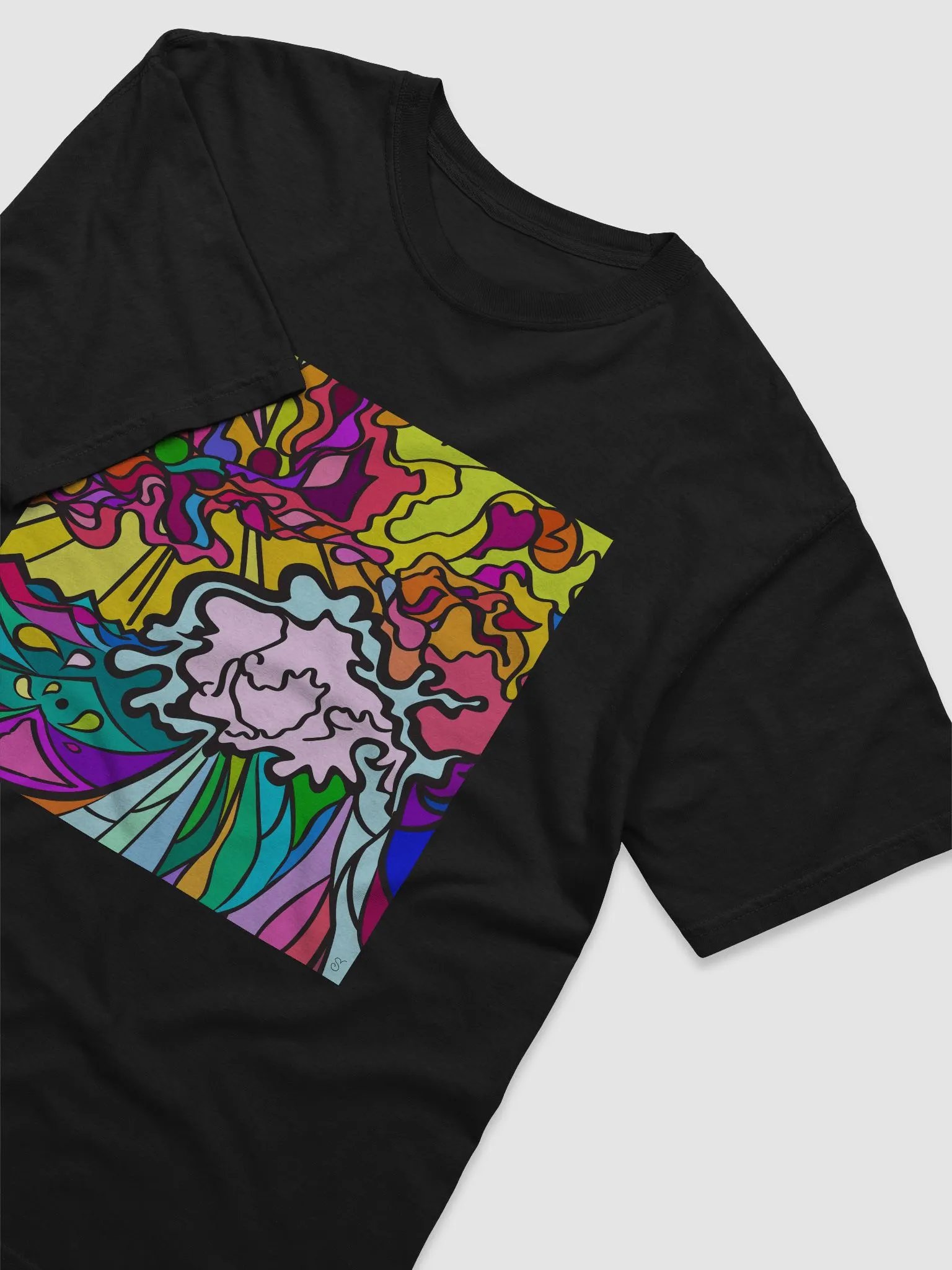 Swirling Spectrum Cotton Tee – Wave at Sunset product image (3)