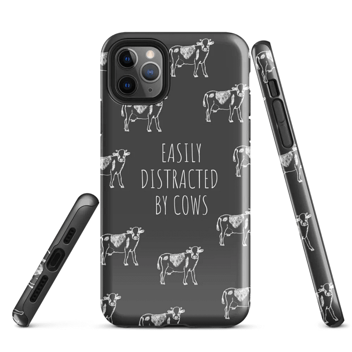 "Easily distracted by cows" black case for iPhone® product image (5)
