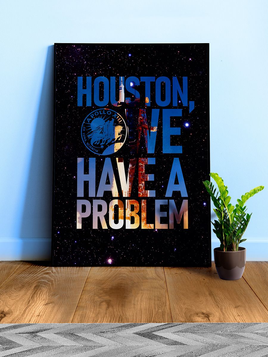 Houston, we have a problem / NASA, Apollo missions, Moon — space poster, science poster, space art, space collage product image (1)
