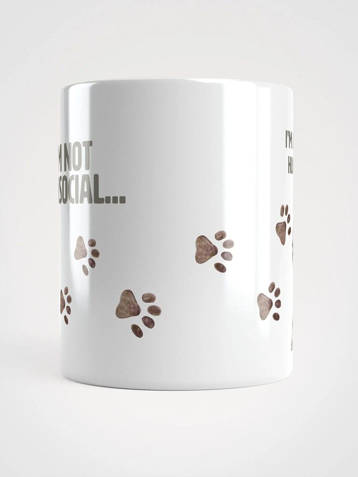 Cat Chat: "I'm not antisocial. I'm just allergic to people nonsense." White glossy mug product image (2)