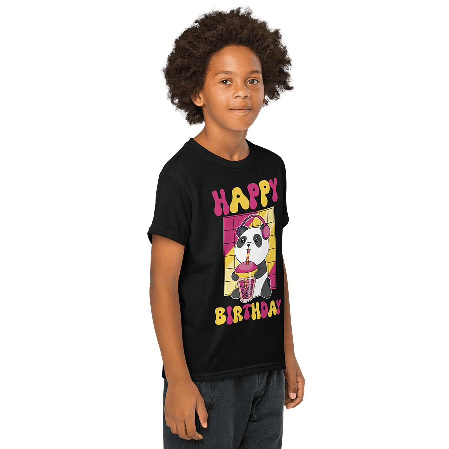 Happy Birthday (Panda With Bubble Tea) T-Shirt For Kids product image (4)