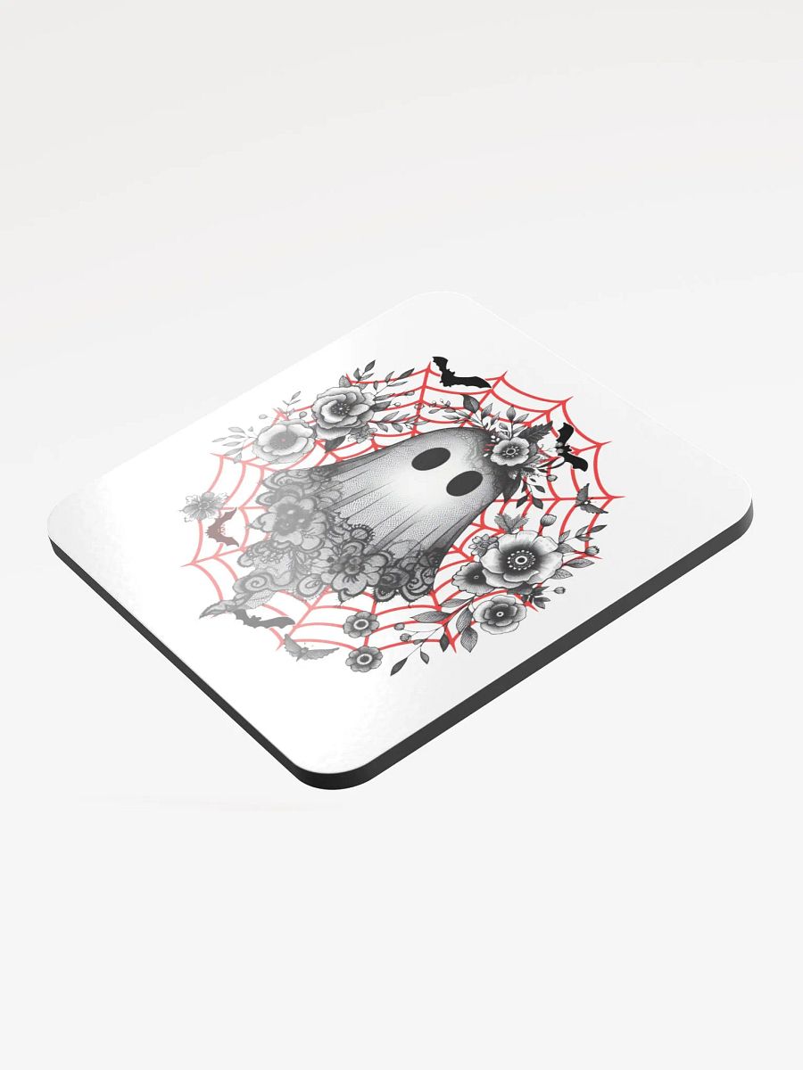 Lacey Ghost Gothic Floral Cork Coaster product image (3)