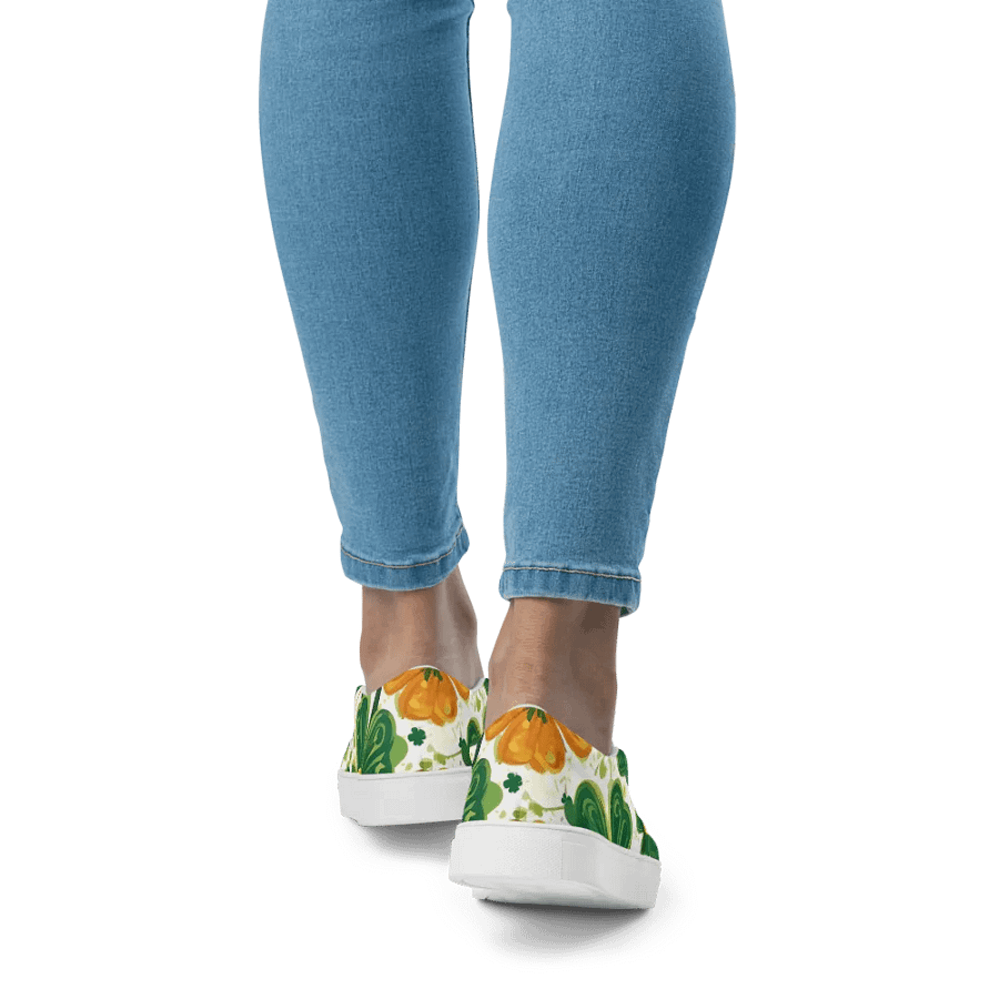 Whimsical Boho Spring Floral Slip On Canvas Shoes product image (3)
