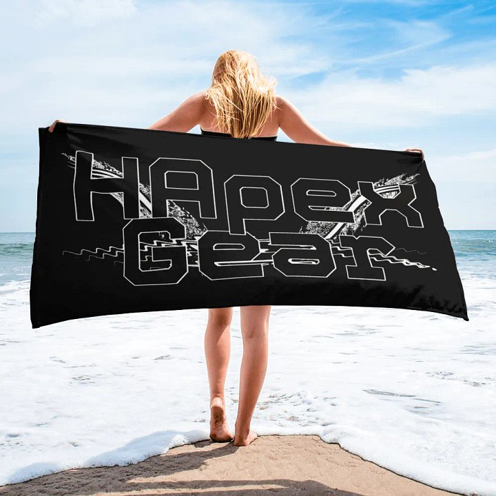 Black HApex Gear White Logo - Black Sublimated Towel product image (2)
