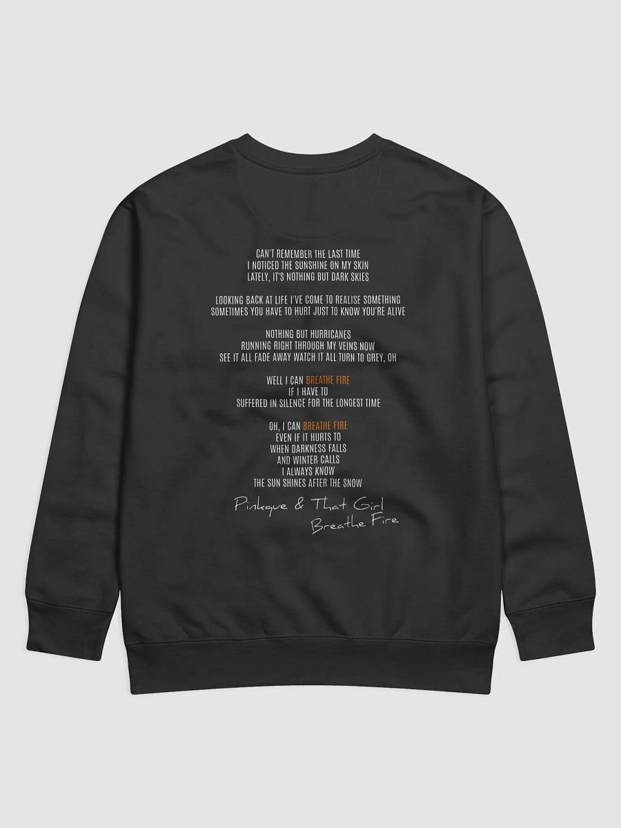 Pinkque x That Girl | Breathe Fire Unisex Premium Cotton Sweatshirt [COLLAB SERIES] (Logos Front & Lyrics Back) product image (2)