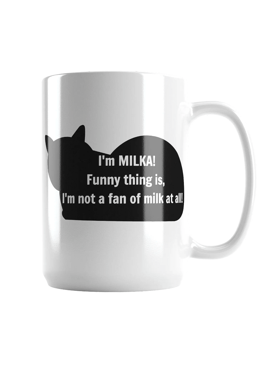 MILKA's Confession Cat Silhouette White Glossy Mug product image (1)