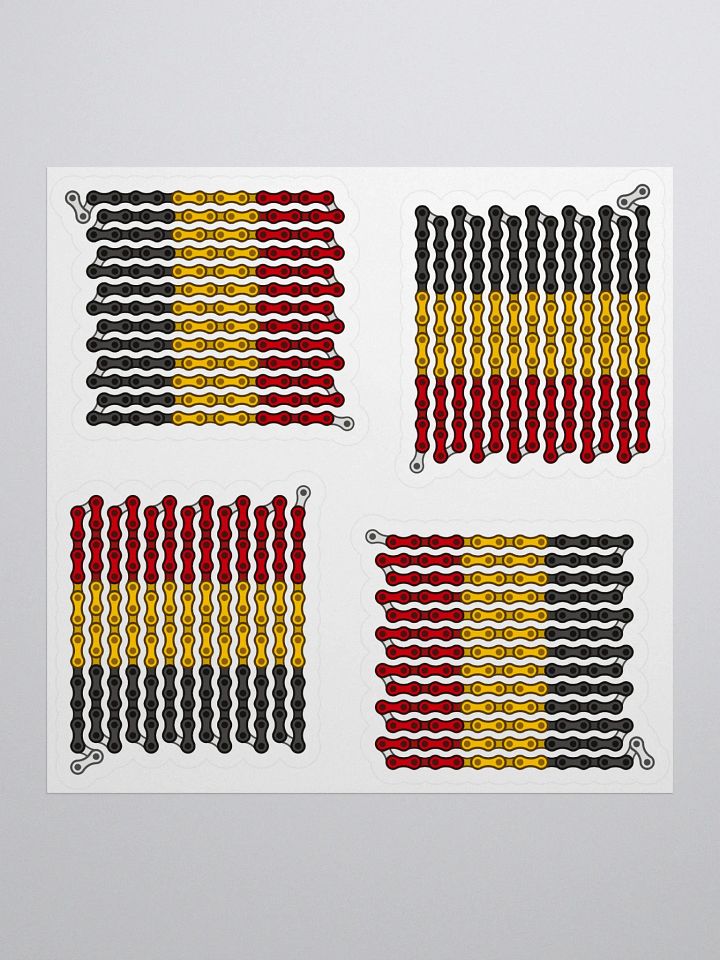 Belgium Bike Chain Flag Sticker 4 Pack product image (1)