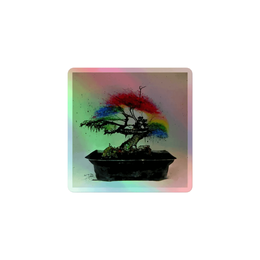 Rainbow Bonsai Holographic Sticker Sheet product image (1)