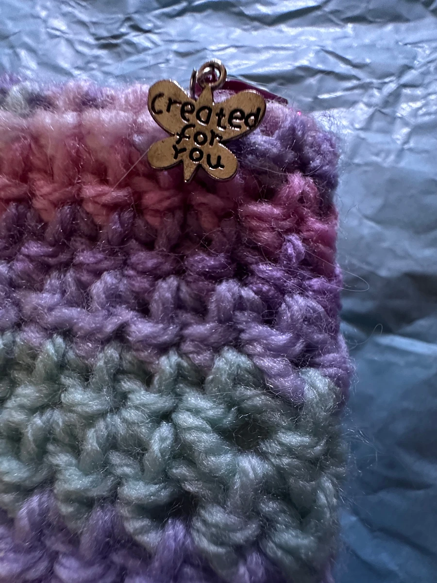 CROCHET COSMETIC BAG, canvas lined crochet bag, pencil case, accessory pouch (Various colours) product image (3)