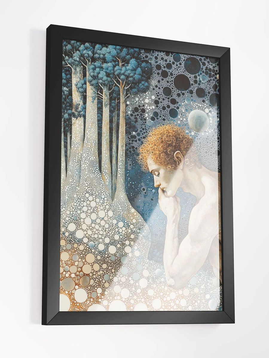 Celestial Contemplation: Fantasy Poster of a Thoughtful Forest Fairy product image (3)