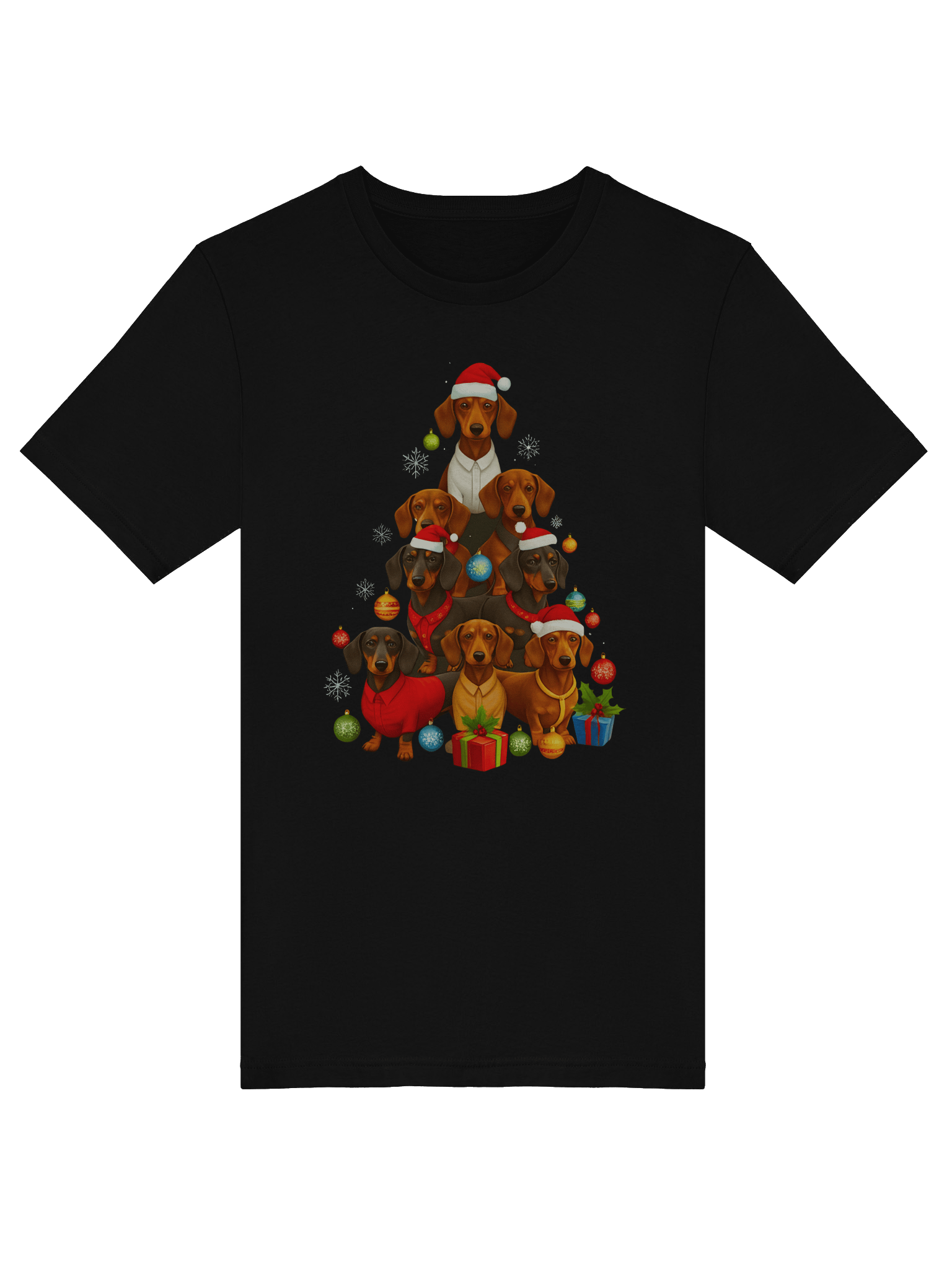 Dachshund Christmas Tree T-Shirt – Cute Holiday Doxie Pyramid Design product image (6)