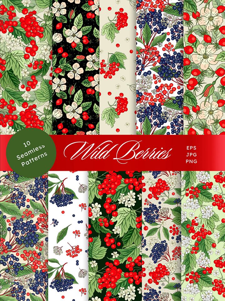 Wild Berries - Seamless Patterns product image (1)