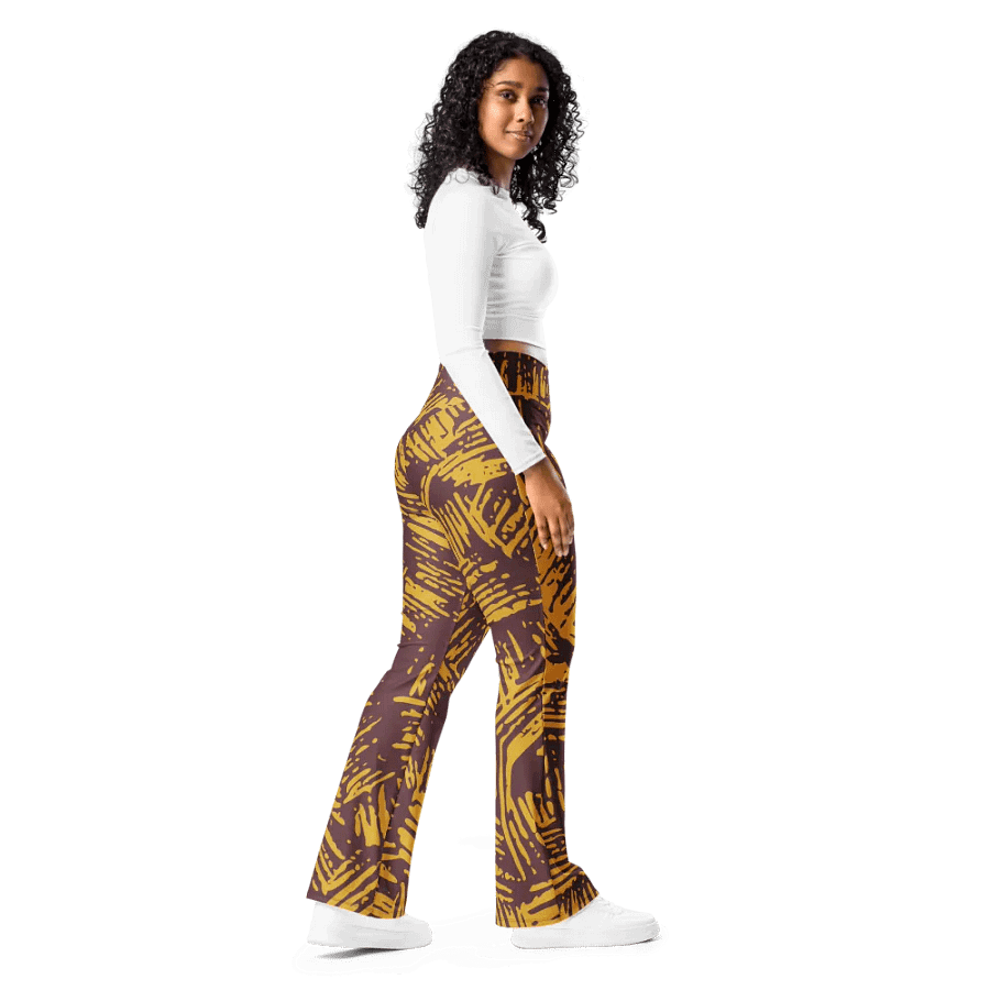 Mustard Strokes Flare Leggings product image (7)