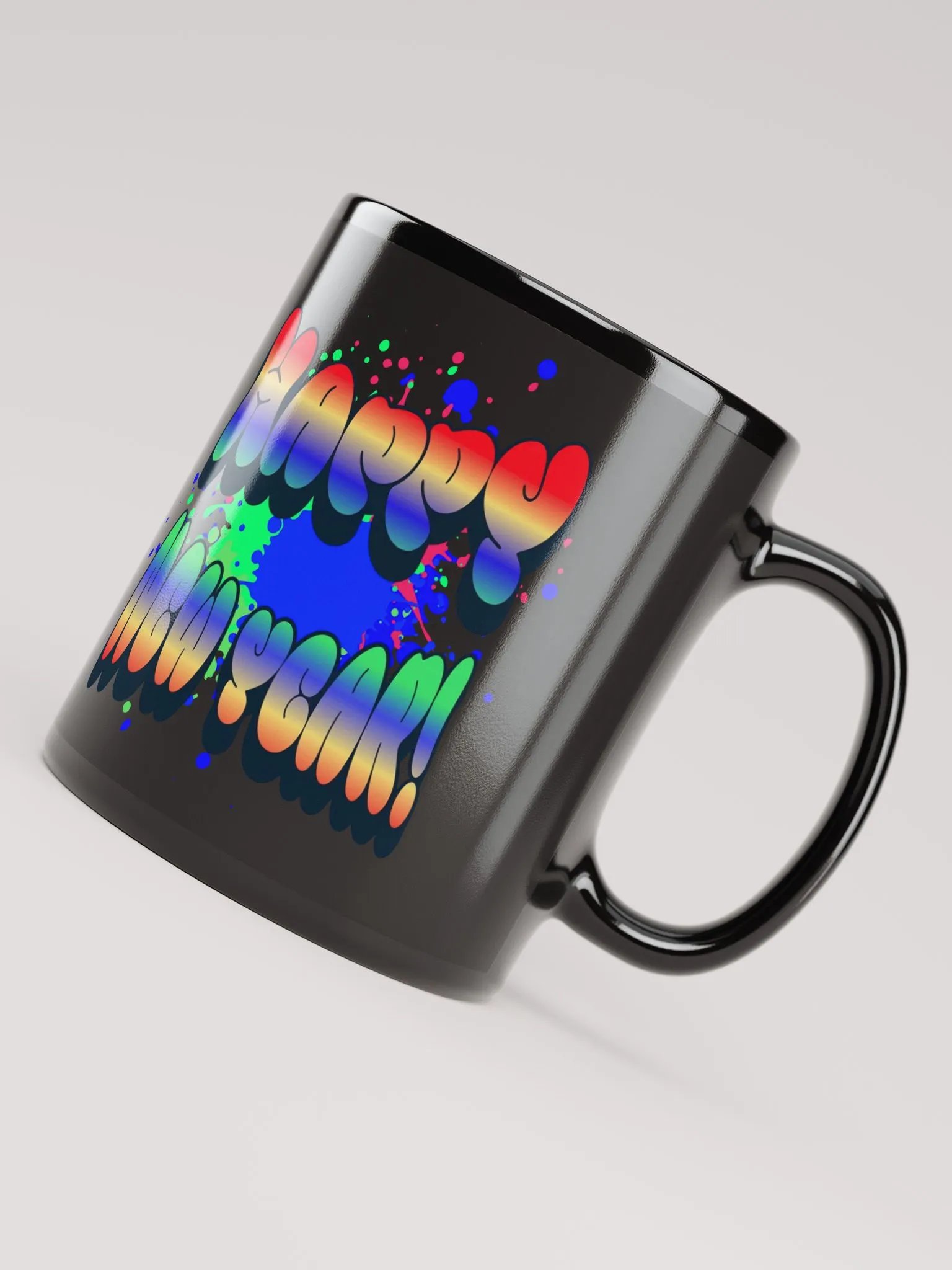 Happy New Years - Colorful Graffiti Design Black Mug product image (10)