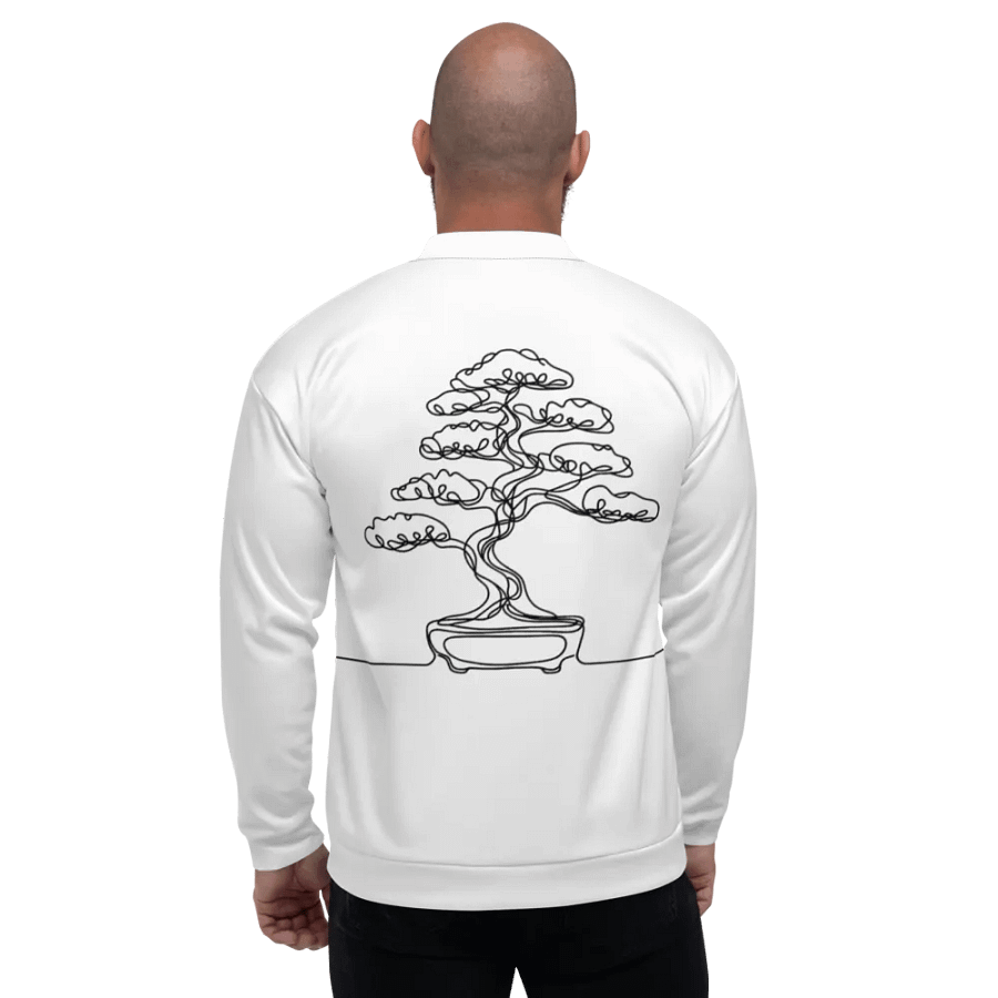 Bonsai Tree Line Art Design Bomber Jacket product image (2)