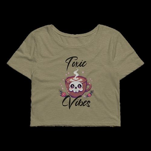 Skull Coffee Women's Crop Tee

Whimsical skull coffee mug with cartoon-style design, pink sparkles, and floral decorations.