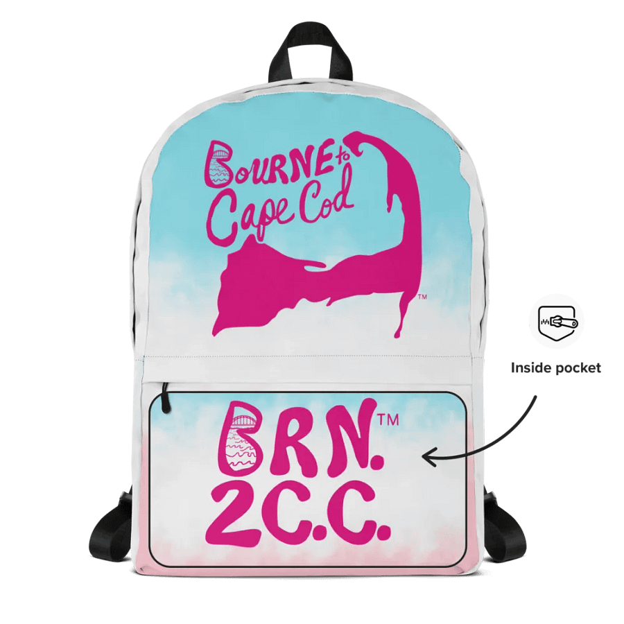 🌊 BOURNE to Backpack – Coastal Cool with BRN.2C.C.™ Vibes 🎒| Pink Logos | Patriotic Pastels product image (5)