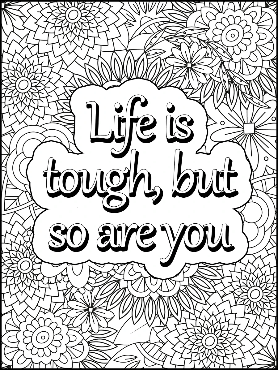 Positively Flowers Positive Quotes Coloring Book for Adults and Teens | Relaxation | Adult Flower Coloring Pages | Gift Idea for Mom | product image (3)