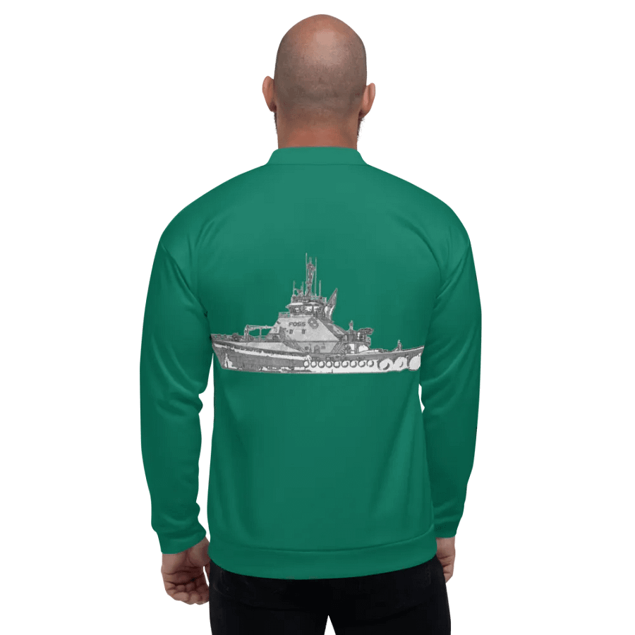 Copy of Twin Anchor Titan tug Teal Bomber Jacket product image (5)