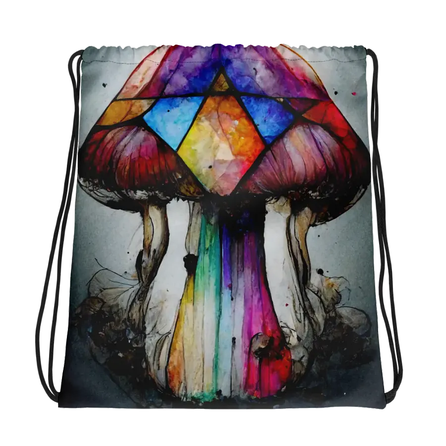 Surreal Spectrum Mushroom Drawstring Bag product image (1)