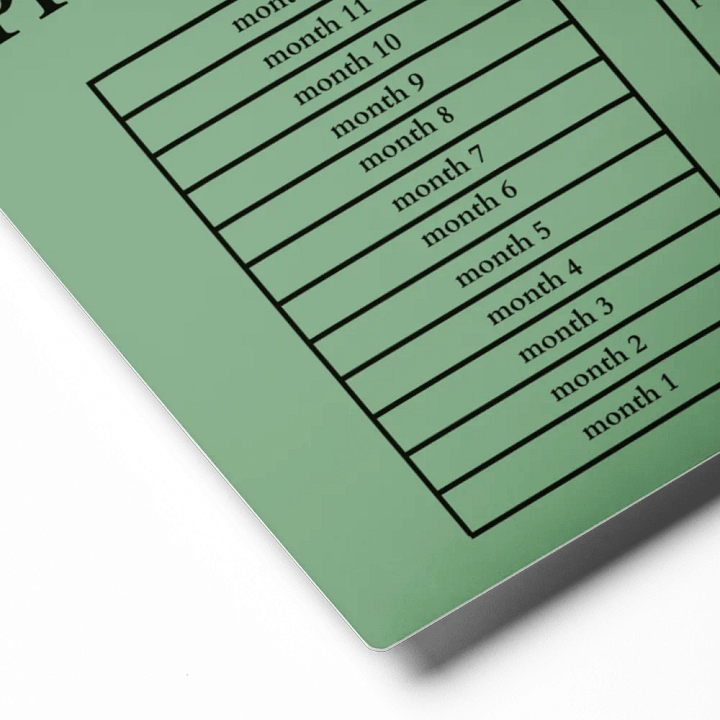 HIGHFALUTIN ANNUAL RENT TRACKER (black design 12) product image (2)