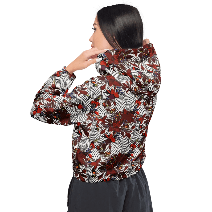 Floral Stripes | Women's Cropped Windbreaker product image (2)