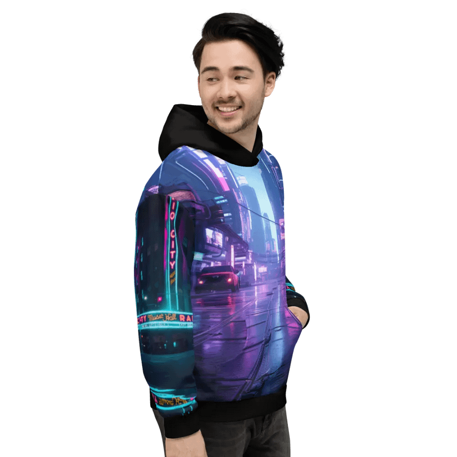 Cyberpunk Retro Neon City Hoodie product image (7)